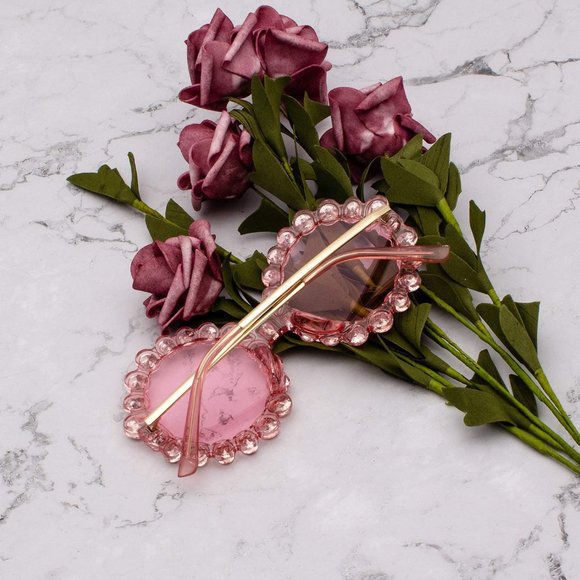 Big Rhinestone Sunglasses Oversized Round main image 4